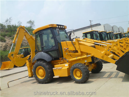 Dört Tekerlekli Sürüş 388 Dizel İnşaat Alanı Büyük 30 Backhoe Yükleyici Ön Son Yükleyici