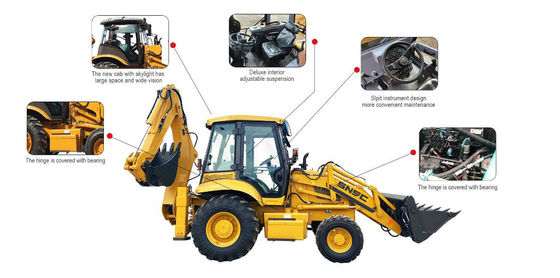 2.5 tonnes Mini chargeur utile remorquable chargeur avant extrémité Backhoe 4X4 joystick Retroexcavadora