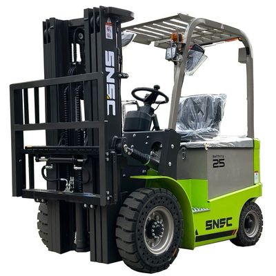 Pneus sólidos súper elásticos 4050kg 4 ruedas de montacargas eléctricas de montacargas sujetadores con batería de 48V