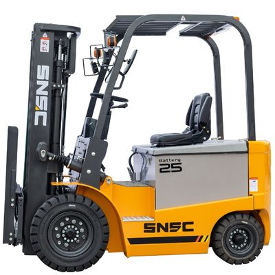 2.5 toneladas de capacidad Chery elevador de tenedor eléctrico de 2 etapas / 3 etapas con motor de CA y ubicación de cabina ajustable