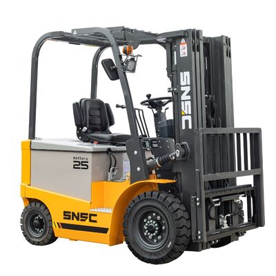 2.5 toneladas de capacidad Chery elevador de tenedor eléctrico de 2 etapas / 3 etapas con motor de CA y ubicación de cabina ajustable