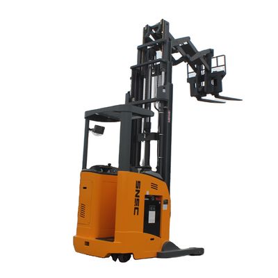 Snsc 1500kg 2000kg Camión eléctrico de alcance Camión elevador de tenedor doble de tijeras Camión de alcance