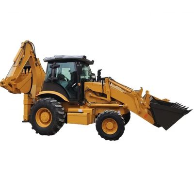 4280mm Maks. Kazma Derinliği 4WD Front End Loader ve ROPS Cab ile Kompakt Yükleyici Backhoe