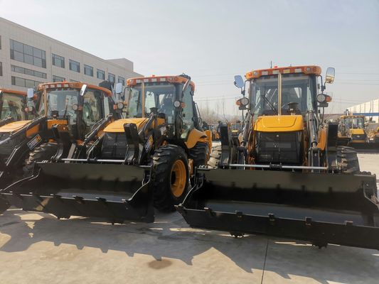 Trabajo en el sitio de construcción de la granja Maquinaria de movimiento de tierra Excavadora Cargador de carga pesada 2500kg Cargador de retroexcavadora