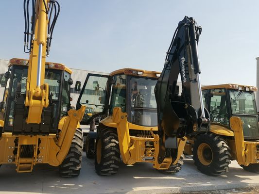 Trabajo en el sitio de construcción de la granja Maquinaria de movimiento de tierra Excavadora Cargador de carga pesada 2500kg Cargador de retroexcavadora