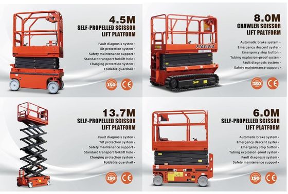 2860 kg 4m 5m 6m 8m 10m 12m 14m 16m Elektrikli Kendini Süren Hidrolik Makas Havadan Çalışma Asansör Platformu