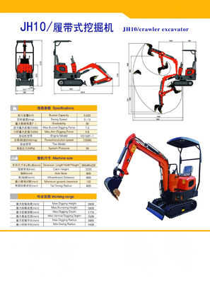 Japonya Kubota Motoru ile 1 Tonluk Ağır Görevli Çamurlu Mini Kazıcı