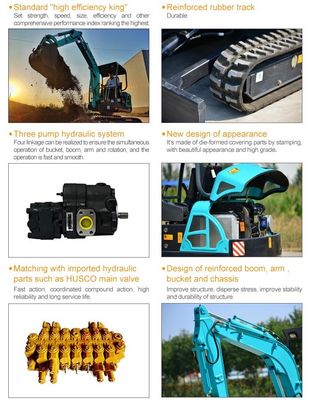 Japonya Kubota Motoru ile 1 Tonluk Ağır Görevli Çamurlu Mini Kazıcı