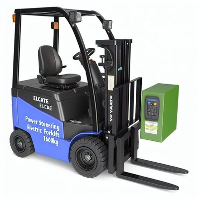 Power Steering Electric Forklift with 1600kg Loading Capacity Optional Side Shifter and Versatile Applications
