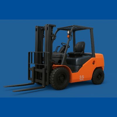 3.5t Diesel Forklift with 20% Gradeability 2060mm Turning Radius and 3-way Wider Back Mirror