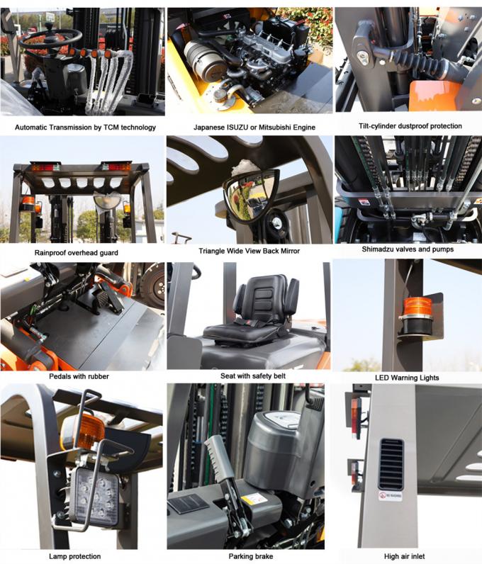  FD100 10 Ton Diesel Forklift With glass boom durable and high hardness material suitable for glass industry